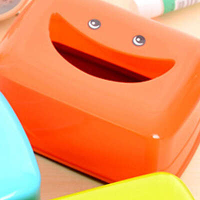 

Lovely Cartoon Plastic Smile Face Facial Tissue Paper Cover Holder Napkin Box for Bathroom Kitchen