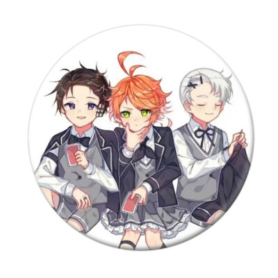 

CAR-TOBBY Anime The Promised Neverland Badge Yakusoku No Neverland Badge Bag Tie Badge Brooch Pin Backpack Badge Kids Gifts