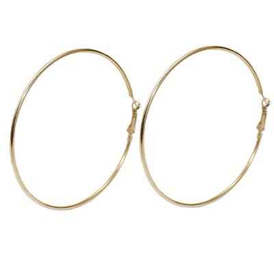 

2019 New Arrival Stylish Europe&American Fashion Simple Actress Earrings Europe BLK Plated Ear Ring Narrow Diameter 75CM