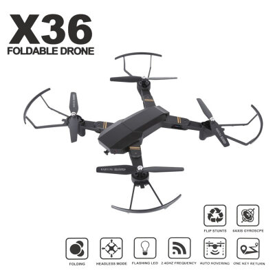 

24G Quadcopter With 2 Million Wide-Angle Camera WIFI FPV X36 WIFI 720P With Air Pressure Set High Black