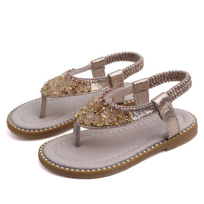 

2019 New Summer Kids Sandals Cute Rhinestone Design Sandal Girl Open Toe Princess Shoes