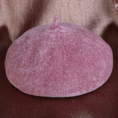 

Dong Yuns New Joker Ladies Velvet Pure Color Simple Pumpkin Painter Hat English Bud Hat in Autumn&Winter