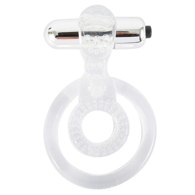 

Vibrating Penis Dual Cock Ring Delay Bullet Vibrator Massage Sex Toy for Couple