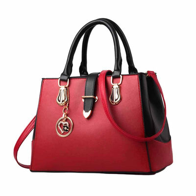 

Women Faux Leather Heart Flower Pendant Crossbody Shoulder Bag Tote Handbag
