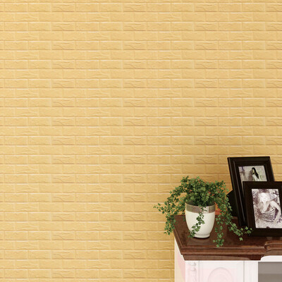 

Gobestart New PE Foam 3D Wallpaper DIY Wall Stickers Wall Decor Embossed Brick Stone Gray