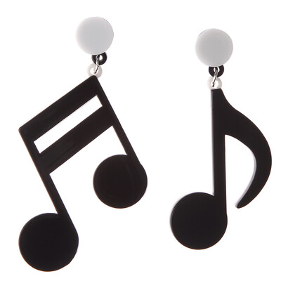

Fashion Night Club Party Big Acrylic Black White Punk Style Drop Earrings Music Note Earring Musical Jewelry For Women