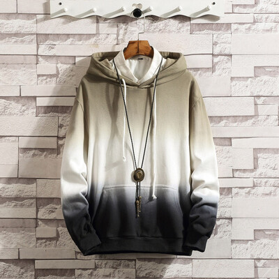 

Toponeto Mens Casual Gradual-Change Long Sleeve Zipper Hoodies Pockets Top Sweatshirt
