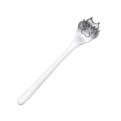 

Cute Stainless Steel Kitty Cat Claw Coffee Spoon Stirring Mug Spoon Teaspoon Tea Cake Dessert Spoon Long Handle Tableware