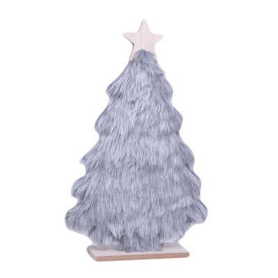 

2020 New Plush Wooden Christmas Tree Decorative Desktop Ornament Festive Party Decor Supplies