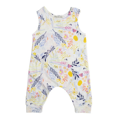 

Cut Newborn Baby Gir Toddler Infant Romper Jumpsuit Outfit Floral Sleeveless Top Clothes