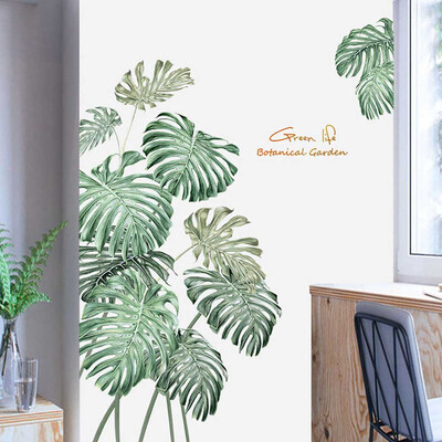 

JPGIF DIY Beach Tropical Palm Leaves Wall Stickers Modern Art Vinyl Decal Wall Mural