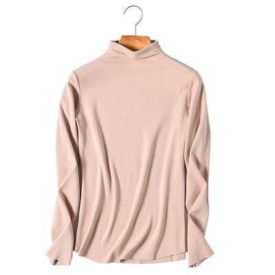 

Fashion Women Warm Heating Tops T-shirt Fleeces Mock Turtleneck Long Sleeves Solid Stretch Elegant Shirts Pullovers Casual Tops