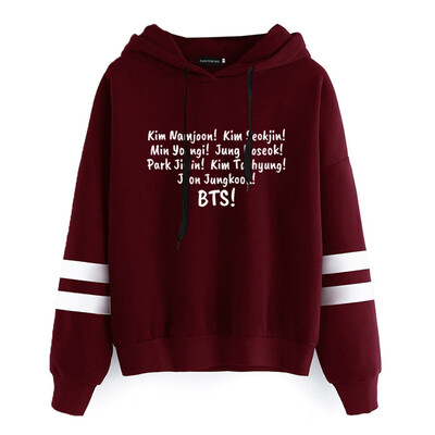 

Herqw61 Womens Girls Kpop BTS Print Fans Hoodie Hip Hop Pullover Sweatshirt Jung Kook Jimin Suga V