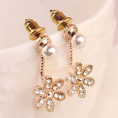 

New Fashion Big White Flower Earrings For Women 2019 GoldSilver Jewelry Bijoux Elegant Gift Free Shipping Gift