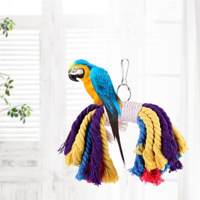 

Random Color The Bird Parrot Cotton Rope Chew Toys Bite Bird Toys Colorful Cotton Rope for Bird Budgies Parakeet Cockatoo