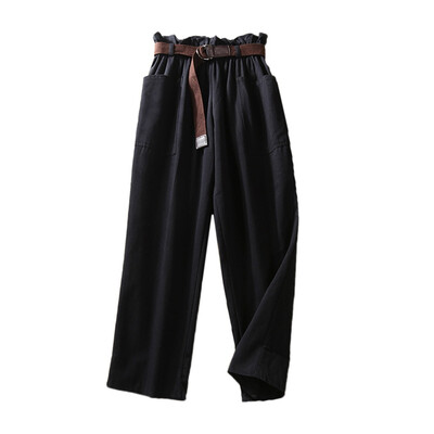 

Garemay Cotton Linen Pants for Women Trousers Loose Casual Solid Color Women Harem Pants Capri Womens Summer