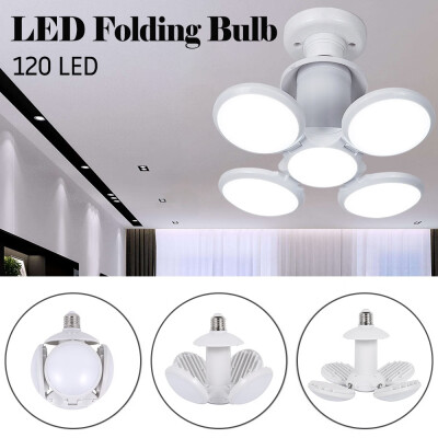 

E27 5LED Folding Fan 4 Blades Light Angle Adjustable Ceiling Lamp 30W Light Bulb