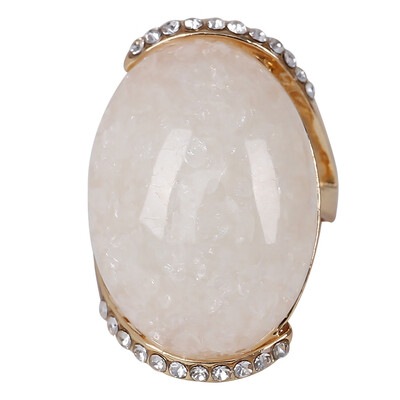 

Gold Color Rings Blue Long Elliptic SectionEngagement Rings For Women Latest Design