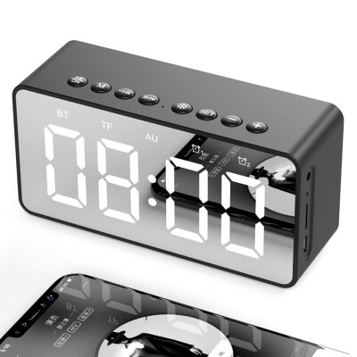 

Willstar Portable Mirror LED Alarm Clock Bluetooth Speaker Digital Wall Clock