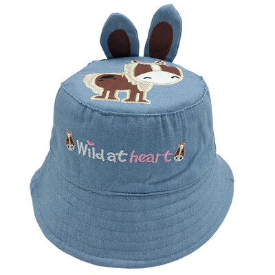 

Cartoon Animal Letter Sun Basin Cap Boys Girls Color Matching Smile Fisherman Hat Sun Hat Fashion Summer Hat 3-6Y
