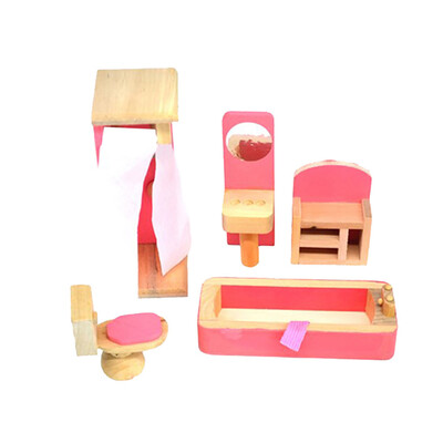 

Tailored Wooden Doll House Furniture Kitchen Set With Accessories For Dollhouse