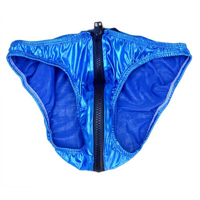 

Mens Low Waist Zipper Underwear Bulge Elastic Sexy Triangle Briefs Thongs Sissy
