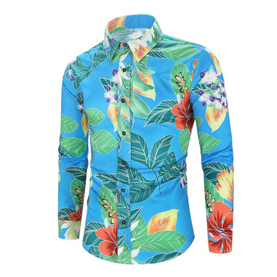 

Tailored Mens Autumn Splicing Business Leisure Printing Long-sleeved Shirt Top Blouse