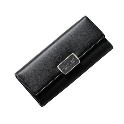 

Lady RFID Blocking Trifold Long Wallet Multicard Slots Faux Leather Clutch Purse