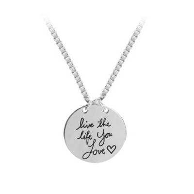 

Sterling Silver Live The Life You Love Reversible Pendant Necklace