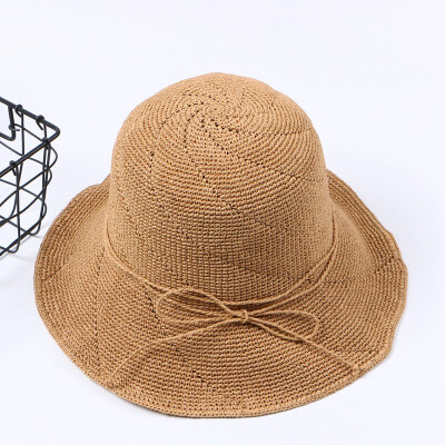 

19 spring&summer new bow hat sunshade holiday beach hat straw sunshade fisherman hat wholesale tide