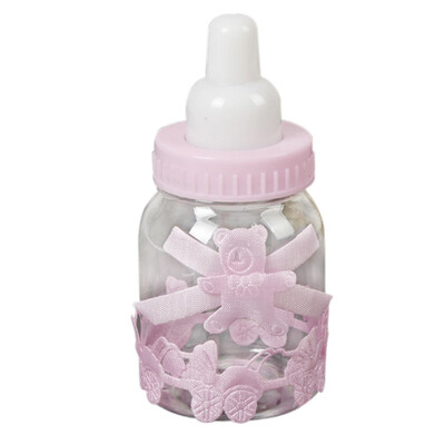 

12Pcs Weeding Decoration Baby Shower Bottle Blue Pink Baptism Christening Brithday Party Favors Gift Favors Candy Box Bottle