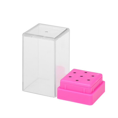

Portable 7 Holes Nail Drill Bits Holder Case Displayer Organizer Container Nail Tools Dustproof Manicure Tools