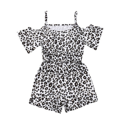 

Summer Casual Girls Romper Fashion Childrens Jumpsuits Baby Girl Leopard Print Sleeveless Sling Rompers