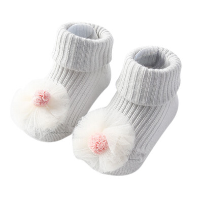 

Infant Baby Boys Girls Socks Cotton Flower Bow Socks Warm Anti Slip Floor Warmer Socks