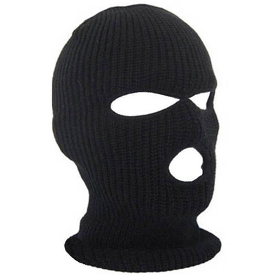 

3 Hole Ski Mask Warm Balaclava Black Knit Hat Face Shield Beanie Cap Snow Winter