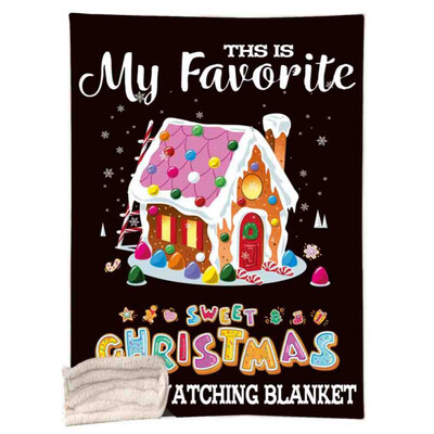 

Christmas Movie Watching Blanket Double-Sided Thickening Super Soft Cozy Warm Plush Throws For Adults And Children 150 X 200CM