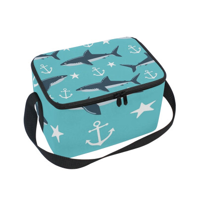 

ALAZA Lunch Box Insulated Shark Seamless Pattern Lunch Bag Large Cooler Tote Bagfor Men Women