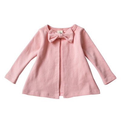 

Baby Boys Girls Autumn Knitted Round Neck Button Leisure Cardigan Jacket Coat Baby Pure Cotton Bow Tow Decoration
