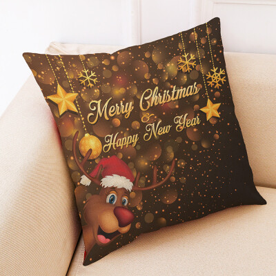 

Tailored New Cotton Linen Christmas Deer Pillow Case Cushion Cover Sofa Home Car Decor