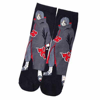

1 6 Pairs Naruto Anime Mid Tube Socks Spring Autumn Warm Cotton Socks Cartoon Printing Mens Socks