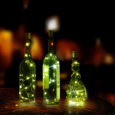 

Gobestart 8LED Copper Wire Wine Bottle Cork Shape Light Starry Light Wedding Decor