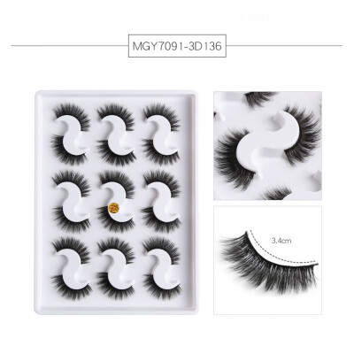 

Gobestart 9 Pairs Of 3D Mink With Soft Long Curly And Warped Many Layer Eyelashes