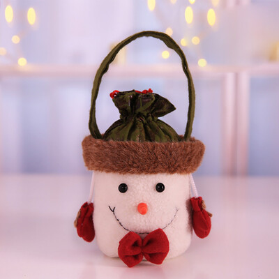

Tailored Christmas Sled Shape Portable Candy Bag Cartoon Deer Pattern Apple pouch Snowman