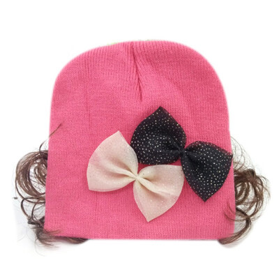 

Cute Kids Wig Hat Baby Boy Girls Cap Knit Earmuff Wig Caps Soft Autumn Winter Warm Hats Girl Hat Toddler Photography Accessories