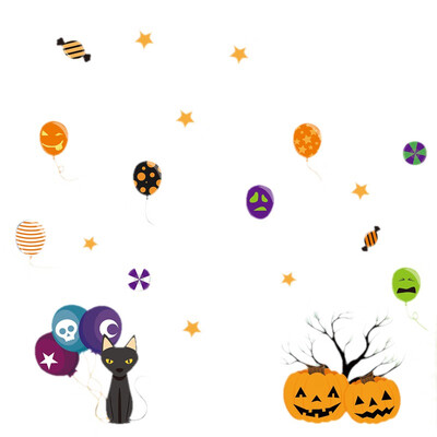 

Halloween Static Window Sticker Cartoon Design No-Glue Self-adhesive Decals Car Window Clings Holiday Party Decorations