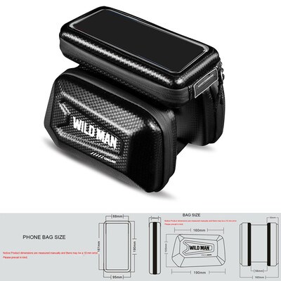 

EVA Waterproof Bicycle Bag Frame Front Tube Cycling Bag 42-68 Phone Holder