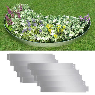 

Set of 10 Flexible Lawn Fence Galvanized Steel 394" x 59
