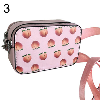 

Women Faux Leather Fruit Print Phone Holder Adjustable Crossbody Shoulder Bag