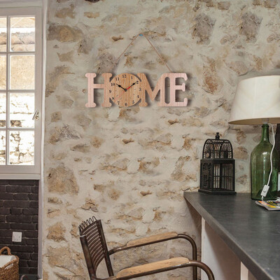 

Toponeto 2019 HOME Hemp Wall Clock Unique letter Clock DIY Decor Alarm Handmade Decro