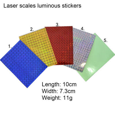 

5pcsset Fishing Lure Stickers Fish Scale Laser Holographic Luminous Sticker Fishing Lure DIY Adhesive Sticky Paper